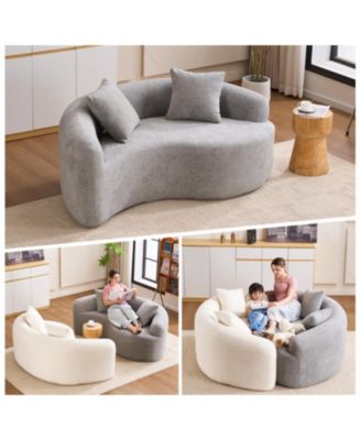 Yin Yang Sofa- Dual Seat Chenille Loveseat - No Assembly