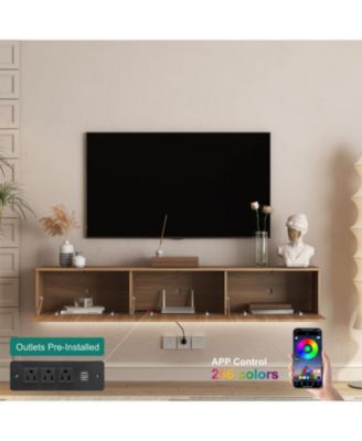 Floating TV Stand, Wall Mounted, LED, 69", for 55-65 Inch TVs