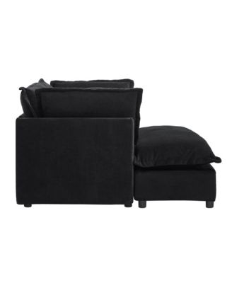  Cozy Black Armchair Sofa with Ottoman