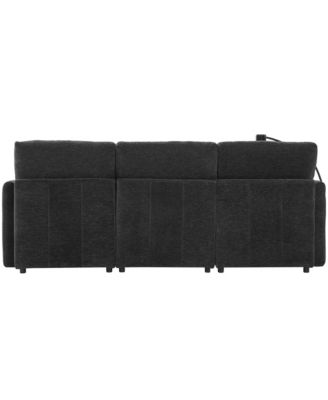 Streamdale Modern Sectional Sofa U-shaped Couch w/ Ottoman, USB & Phone Holder
