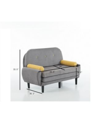 Corduroy Loveseat Sofa Bed with Storage & USB