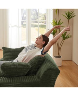 Oversized Corduroy Chaise Lounge Sofa - Comfy Sleeper Couch