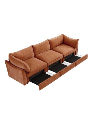 3-Seater Sofa with Storage Drawers