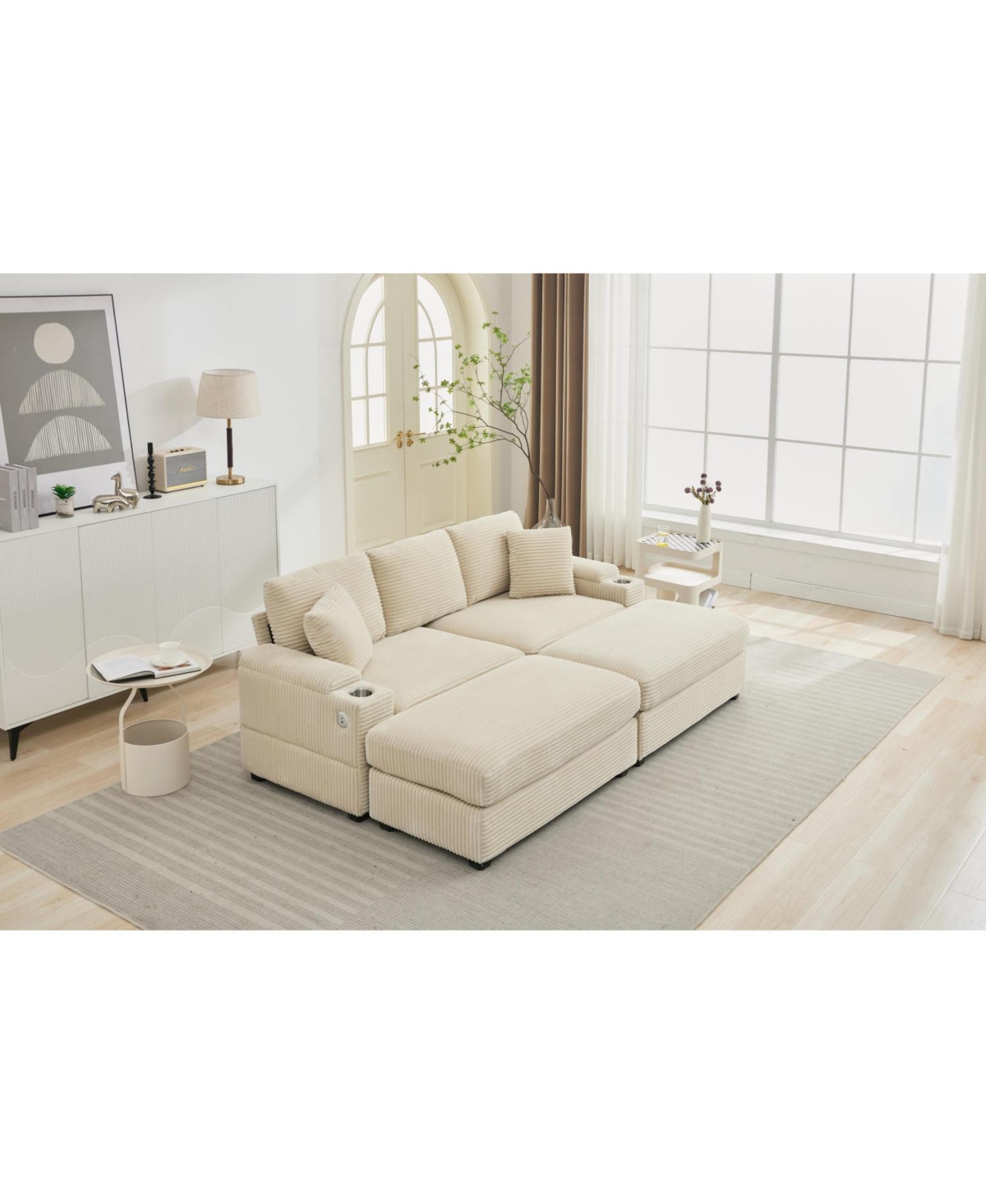 Streamdale Furniture Modular Sectional Sofa Bed Set w/ Storage