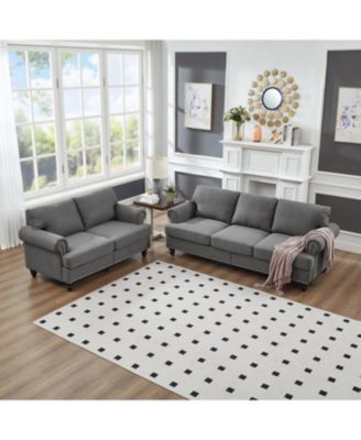 Streamdale Modern Classic Grey Sofa 2+3 Seater