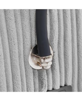 Modern 3-Seater Sectional Sofa w/ Storage, Ottomans, USB, Cup Holders - Grey