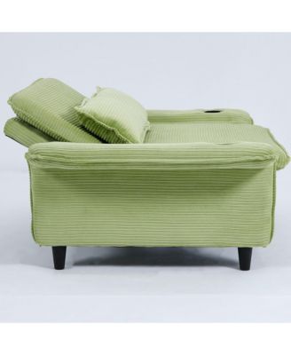 Green Multi-Functional Sofa Bed with Adjustable Armrests & Backrests