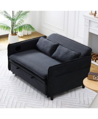 Striped Sofa Bed - Adjustable Arms & Back - 65.74 Inch