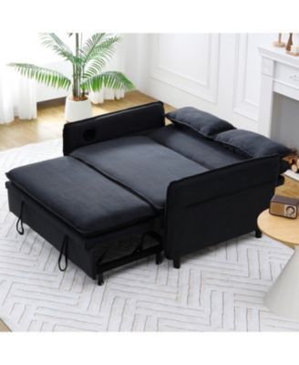 Striped Sofa Bed - Adjustable Arms & Back - 65.74 Inch