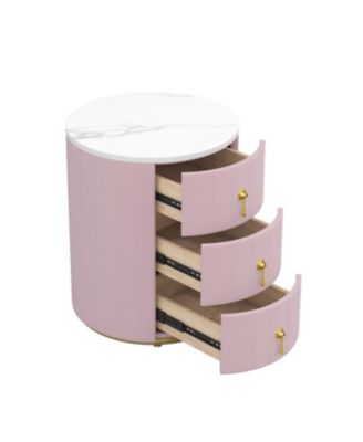 Streamdale Pink Upholstered Nightstand Set (2)