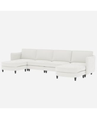 Streamdale 141.5" U-Shaped Sofa Couch with Ottoman & Pockets