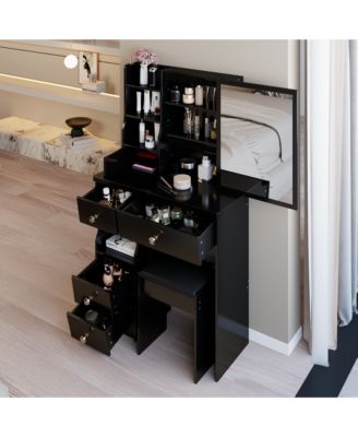 Table with Mirror, Stool, & Storage