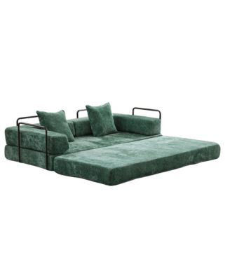 Convertible Floor Sofa Bed with Pillow & Armrest