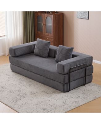  Corduroy Floor Sofa Bed - Dark Grey