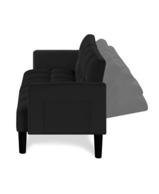 Streamdale Velvet Futon Couch Convertible Folding Sofa Bed Tufted Couch for Apartment