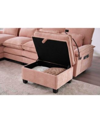 106" U-Shape Sectional Sofa Cloud Couch, Chenille, Ottoman & Pillows