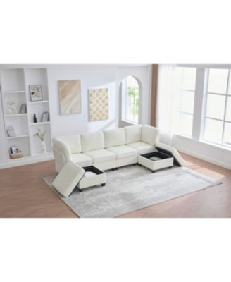  Modular Sectional Sofa- Convertible 6-Seat Couch with Chaise & Ottoman