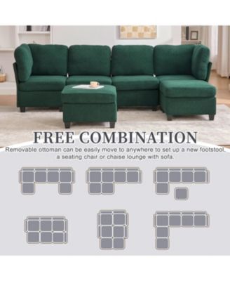 Streamdale Modular Sectional Sofa- Convertible 6-Seat Couch with Chaise & Ottoman