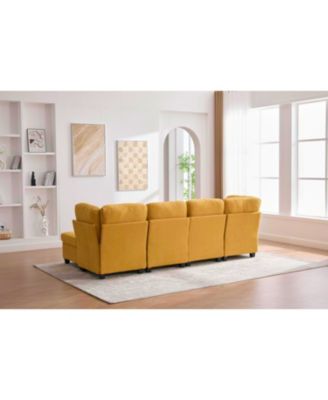 Modular Sectional Sofa- Convertible 6-Seat Couch with Chaise & Ottoman