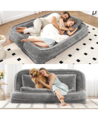 Double Chenille Dog Bed Sofa Couch - Extra Large, Adjustable