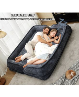 Double Dog Bed Sofa Couch, Extra Large, Adjustable, Chenille, Dark Gray