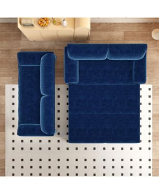  66" Queen Pull Out Sleeper Sofa Bed - Velvet Loveseat with Storage