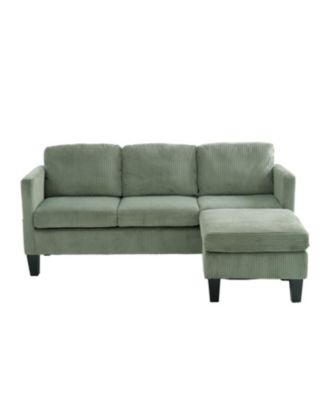Corduroy Sofa- Modern Design, Easy Assembly - Olive Green