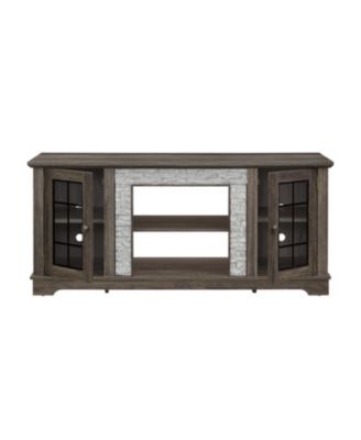 58" Modern Grey TV Stand with 2-Door Storage
