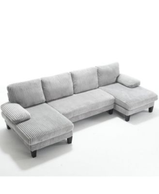 U-Shaped Sofa with Double Chaise, Oversized 4-Seat Couch