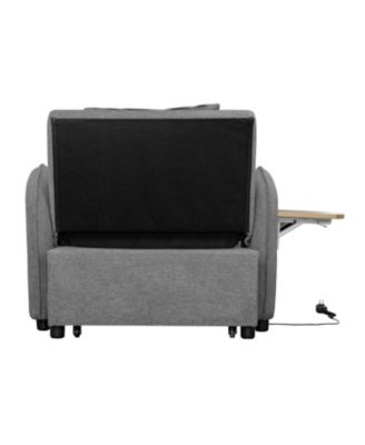 Convertible Chair Bed- 3-in-1 Pull-Out Sofa with USB & Desk