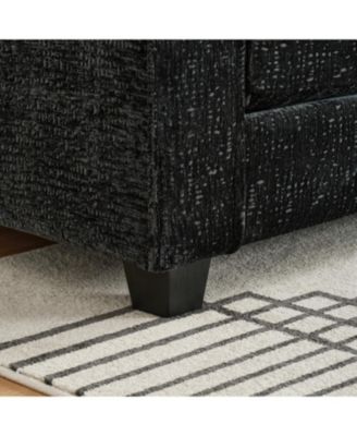  99" Cloud Sectional Sofa, Chenille L-Shape Couch with Ottoman, Black