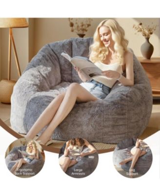 Armrest Bean Bag Chair - High-Density Foam, Comfortable Sofa for Living Room