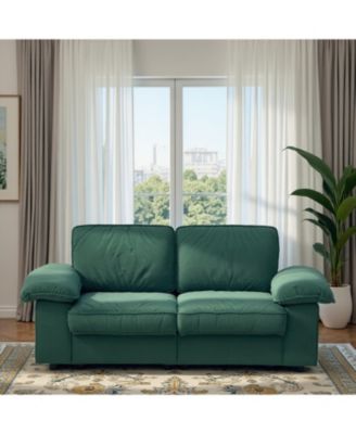 Green Velvet 79" Storage Loveseat - Modern Small Space Sofa