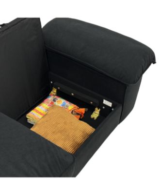 L-Shaped Sectional Sofa with Hidden Storage