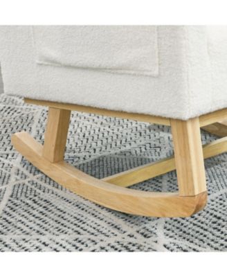 27.5" Modern Accent Rocker Armchair w/ Lumbar Pillow & Pockets