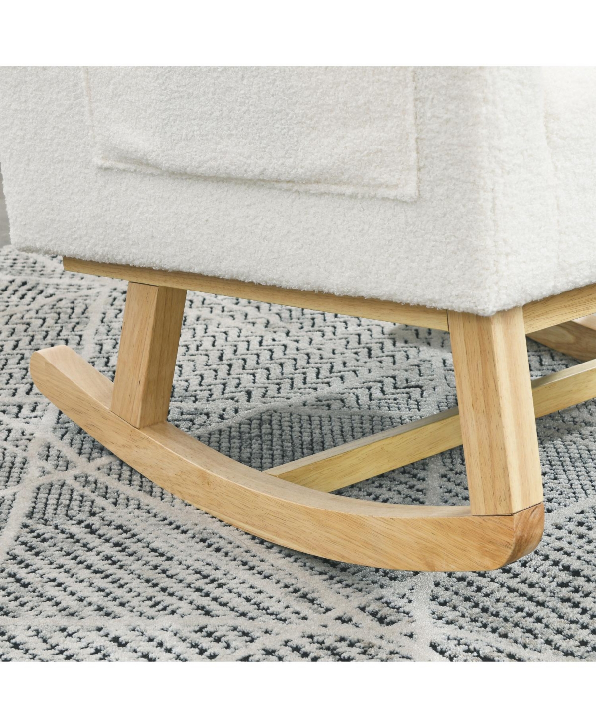 Streamdale Furniture 27.5" Modern Accent Rocker Armchair w/ Lumbar Pillow & Pockets