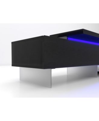 Streamdale TV Console with Storage Extendable LED TV Stand Modern Entertainment Center Black