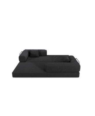 Modular sofa convertible pudding block sofa bed with armrests