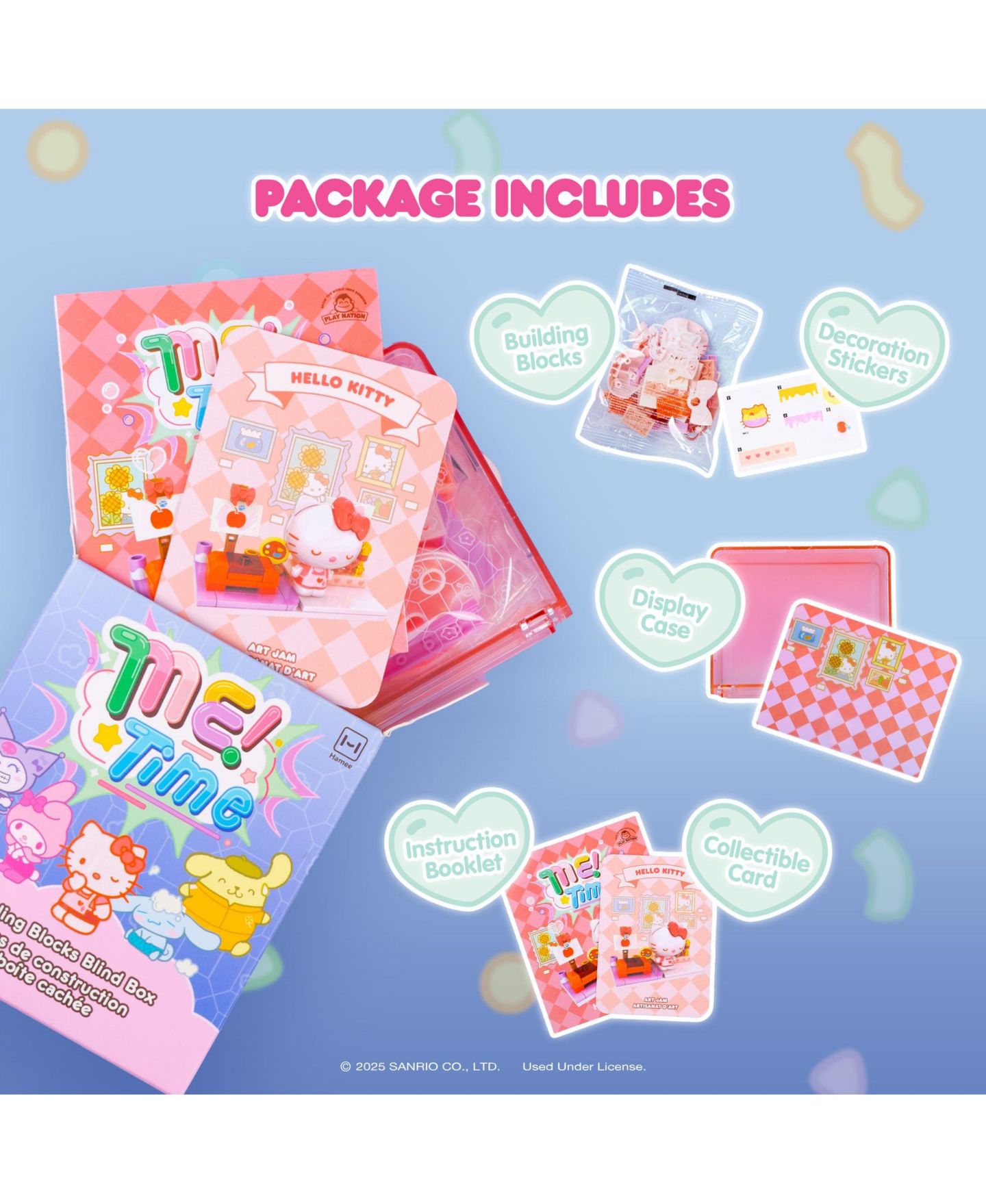 Детский конструктор Hamee Sanrio Hello Kitty and Friends Me Time Blind Box 100-Piece Building Set, Ages 6+ — фото 4