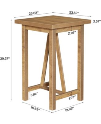 Bar Table, 39.4" Tall Counter Height Pub Table for Cocktail Coffee Bistro, Farmhouse Square High Top Desk