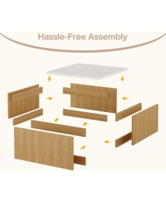 31.5" Square Coffee Table, Modern Wood Center Table Cocktail Furniture, White & Brown