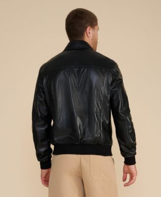 Men's Leather Bomber Jacket