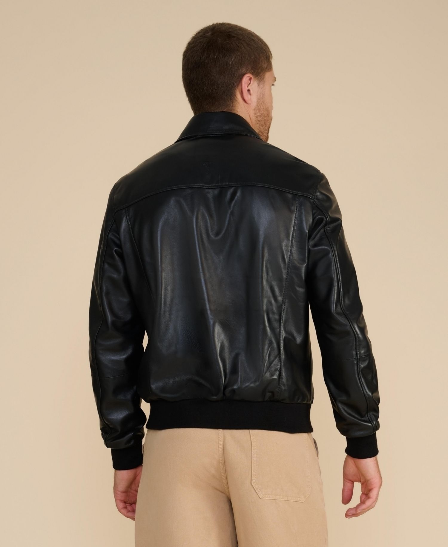 Men's Mason Leather Bomber Jacket