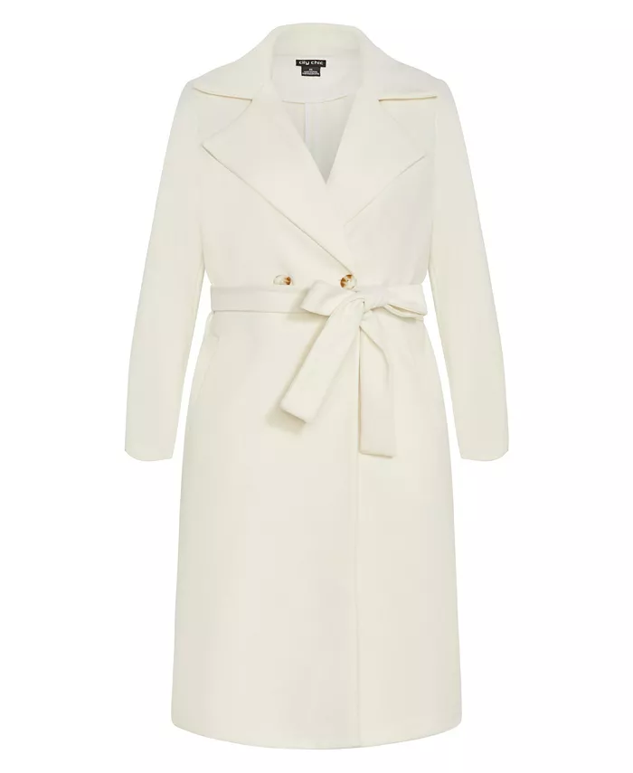 Plus Size Riley Row Belted Coat - thumbnail 3