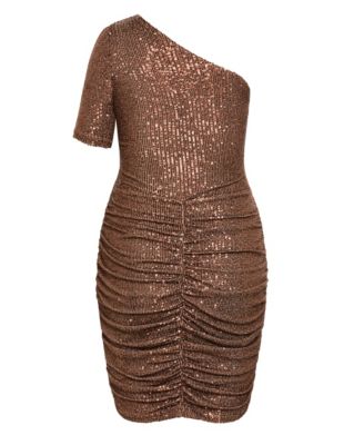 Plus Size Angelina Asymmetrical Neck Ruched Dress