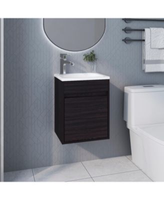 Florence Bathroom Floating Vanity with Sink, 1 Door, Wengue