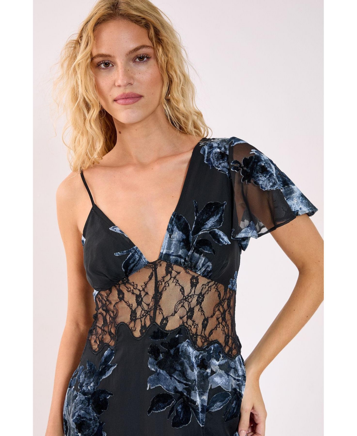 Nasty Gal Women's Lace Insert Split Leg Maxi Dress