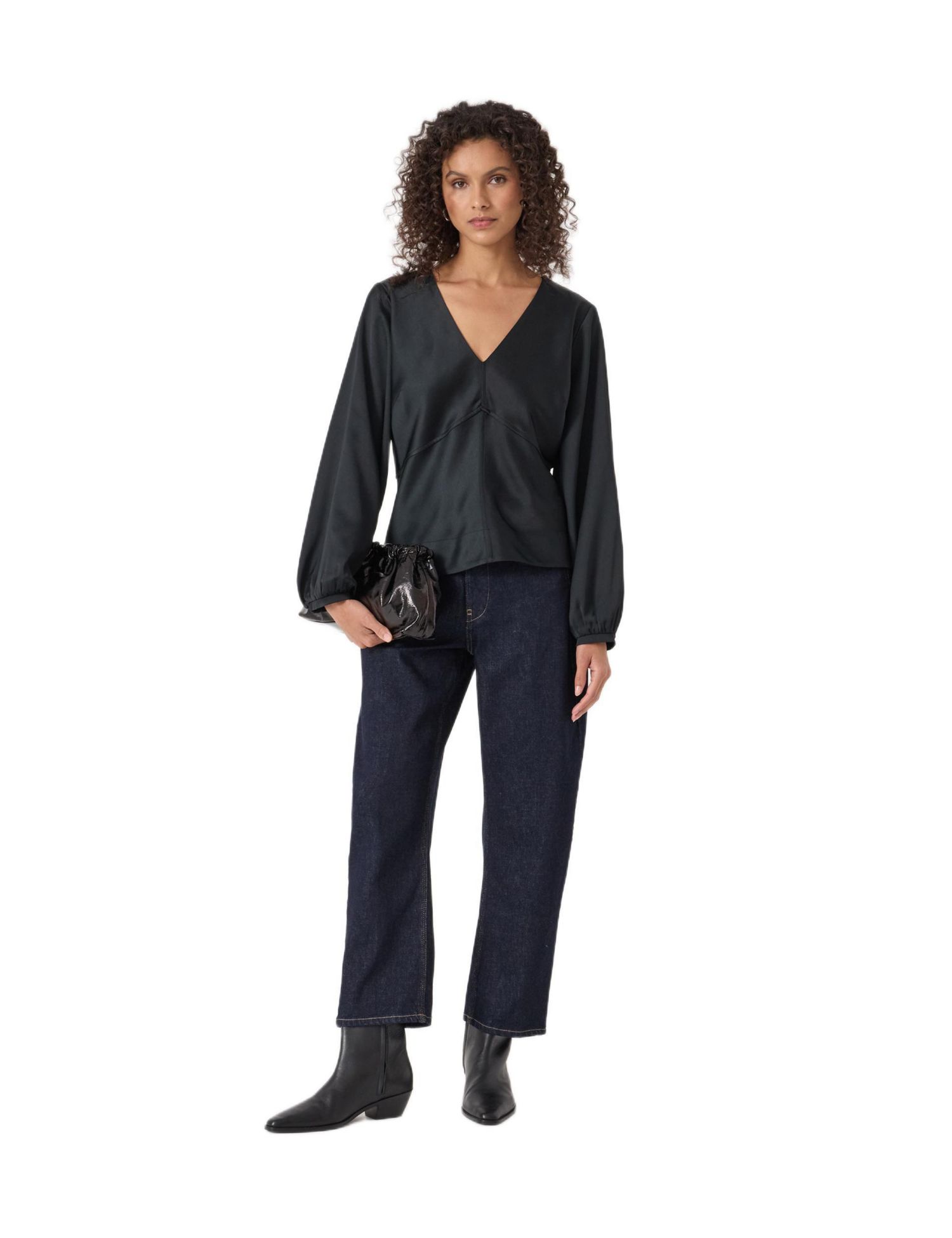 Women's Grace Satin Long Sleeve Top