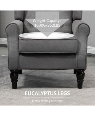 Standard Size  Fabric Upholstery Button-Tufted, Wingback, Round Arms  Accent Armchair