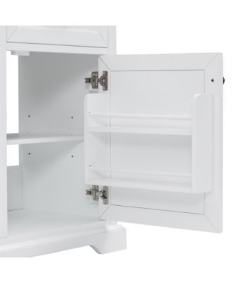 36-Inch Bathroom Vanity with Ceramic Sink Top,Freestanding Storage Cabinet with Metal Finish